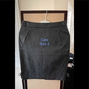 Cabi size 2 leather skirt, black